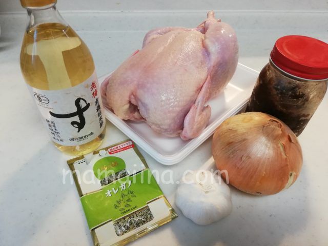 ブエノチキン　レシピ　材料　丸鶏